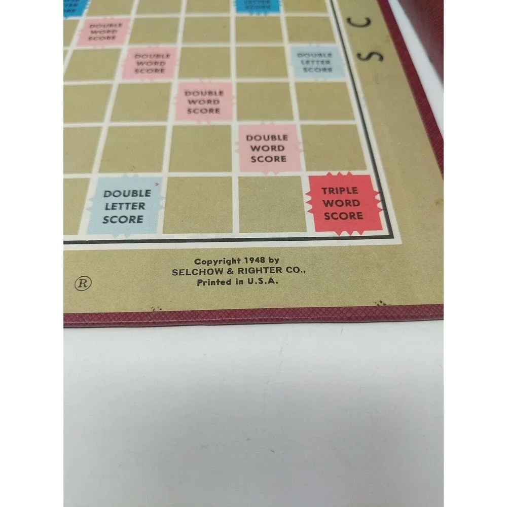 1948-1953 Scrabble Crossword Board Game 100% Complete Selchow & Richter Wood VTG